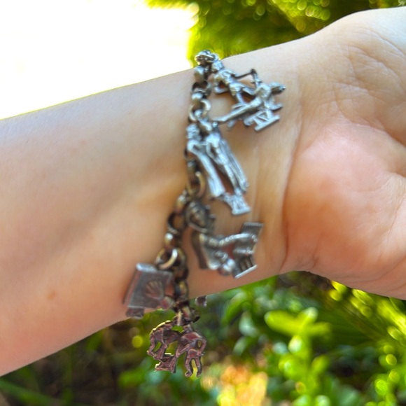 Vintage Biblical Silver Charm Bracelet